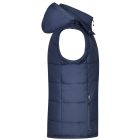 James&Nicholson női mellény Hooded Padded tengerkék