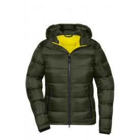 James&Nicholson női dzseki Quilted erdészzöld-sárga
