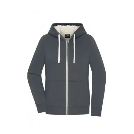 James&Nicholson női pulóver Doubleface 300 grafit-natúr