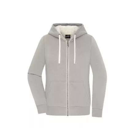 James&Nicholson női pulóver Doubleface 300 világos melírozott szürke-natúr