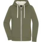 James&Nicholson női pulóver Doubleface 300 olíva-natúr