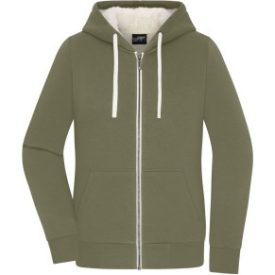 James&Nicholson női pulóver Doubleface 300 olíva-natúr