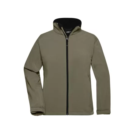 James&Nicholson női softshell dzseki 3-Layer 330 oliva