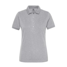   James&Nicholson női galléros póló Solid BIO Stretch 210 melírozott szürke