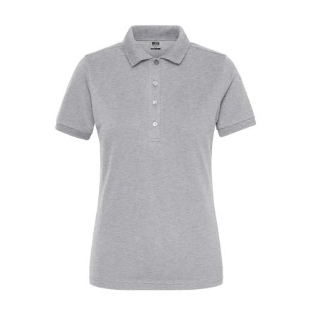 James&Nicholson női galléros póló Solid BIO Stretch 210 melírozott szürke