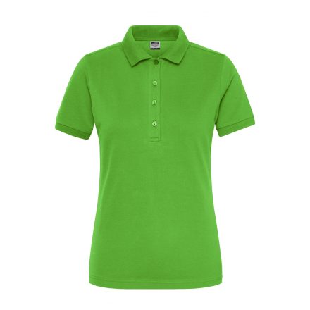 James&Nicholson női galléros póló Solid BIO Stretch 210 lime