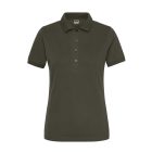 James&Nicholson női galléros póló Solid BIO Stretch 210 olíva