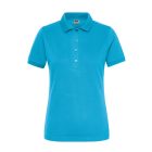James&Nicholson női galléros póló Solid BIO Stretch 210 türkiz