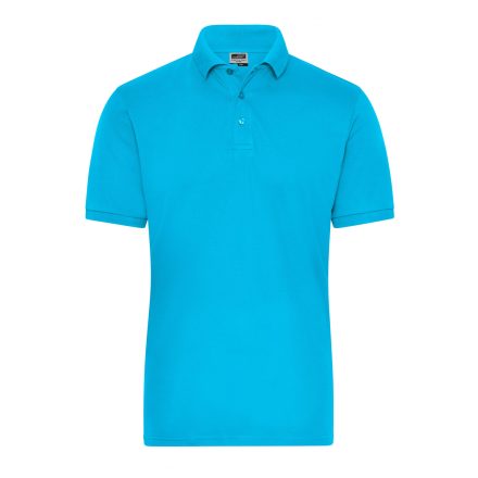 James&Nicholson galléros póló Solid BIO Stretch 210 türkiz