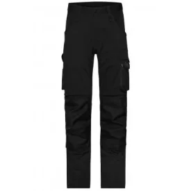   James&Nicholson derekas munkásnadrág 3-Way Stretch Slim Line 260 fekete-fekete