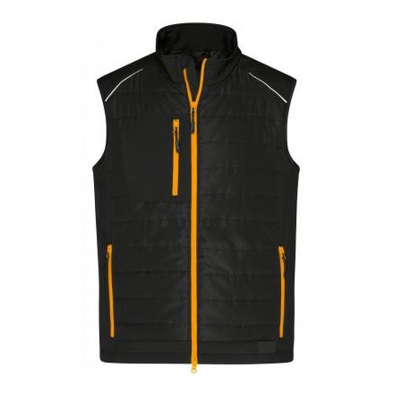 James&Nicholson mellény Hybrid fekete-neon narancs