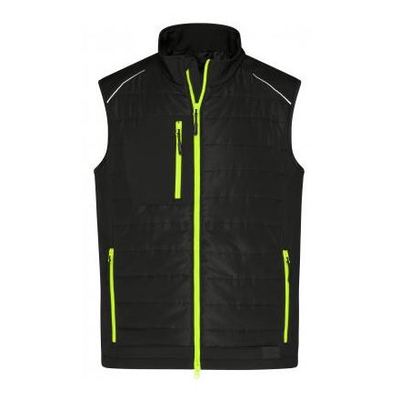 James&Nicholson mellény Hybrid fekete-neon sárga