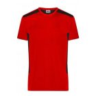 James&Nicholson póló Strong Workwear 180 piros-fekete