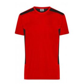James&Nicholson póló Strong Workwear 180 piros-fekete
