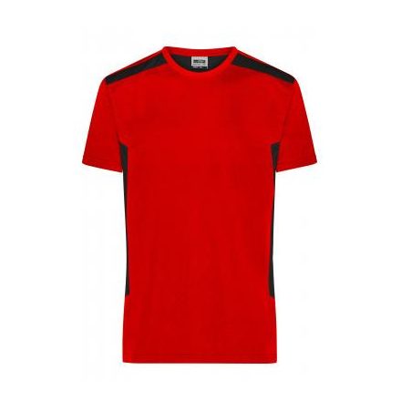 James&Nicholson póló Strong Workwear 180 piros-fekete