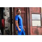 James&Nicholson póló Solid Workwear 160 sötét királykék-fehér