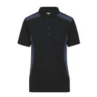 James&Nicholson női galléros póló Strong 200 fekete-carbon