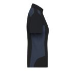 James&Nicholson női galléros póló Strong 200 fekete-carbon