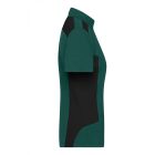 James&Nicholson női galléros póló Strong 200 sötétzöld-fekete