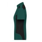 James&Nicholson női galléros póló Strong 200 sötétzöld-fekete