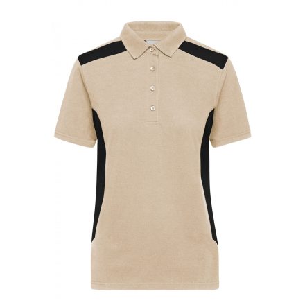 James&Nicholson női galléros póló Strong 200 homok-fekete