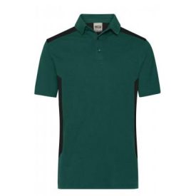   James&Nicholson galléros póló Strong 200 sötétzöld-fekete