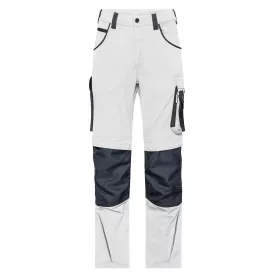   James&Nicholson derekas munkásnadrág Modern Style Strong 260 fehér-carbon