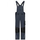 James&Nicholson kantáros munkásnadrág Solid Strong 260 carbon-fekete