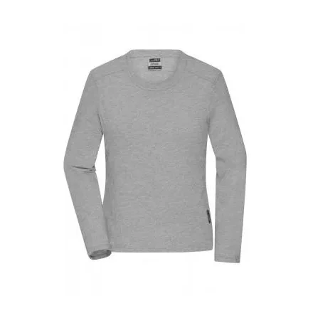 James&Nicholson hosszú ujjú női póló Bio Workwear 180 melírozott szürke