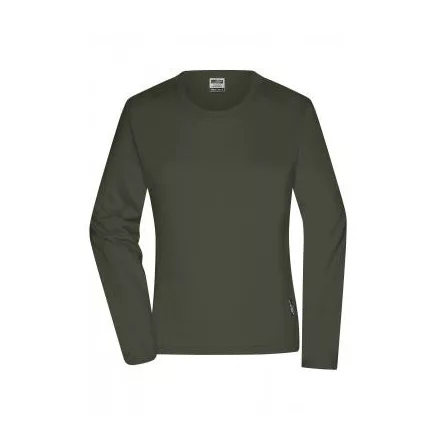 James&Nicholson hosszú ujjú női póló Bio Workwear 180 olíva