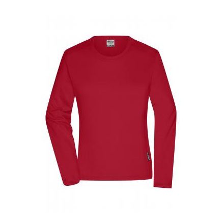 James&Nicholson hosszú ujjú női póló Bio Workwear 180 piros