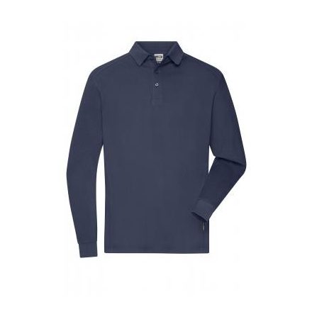 James&Nicholson hosszú ujjú galléros póló Workwear 200 tengerkék