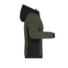 James&Nicholson női dzseki Hybrid Knitted 300 melírozott olíva-fekete