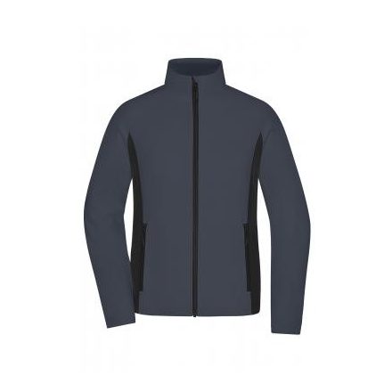 James&Nicholson női polár pulóver Stretch Fleece 270 carbon-fekete
