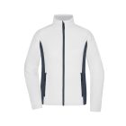 James&Nicholson női polár pulóver Stretch Fleece 270 fehér-carbon