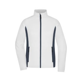   James&Nicholson női polár pulóver Stretch Fleece 270 fehér-carbon