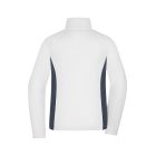 James&Nicholson női polár pulóver Stretch Fleece 270 fehér-carbon