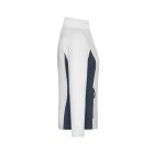 James&Nicholson női polár pulóver Stretch Fleece 270 fehér-carbon