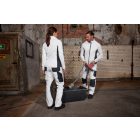 James&Nicholson női polár pulóver Stretch Fleece 270 fehér-carbon