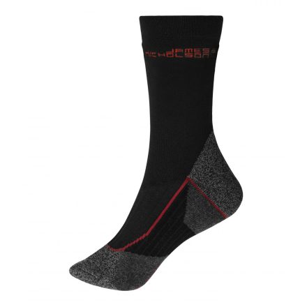 James&Nicholson zokni Worker Warm fekete-szürke-piros