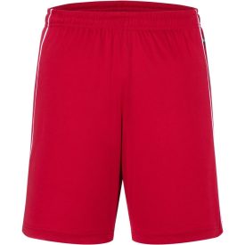   James&Nicholson rövidnadrág Basic Team Shorts 135 piros-fehér