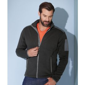 James&Nicholson pulóver Knitted Fleece 320 fekete-carbon