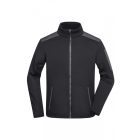 James&Nicholson pulóver Knitted Fleece 320 fekete-carbon
