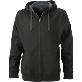 James&Nicholson pulóver Premium Hooded 310 fekete-carbon