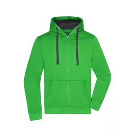 James&Nicholson pulóver Premium Hooded 310 zöld-carbon