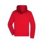 James&Nicholson pulóver Premium Hooded 310 piros-carbon