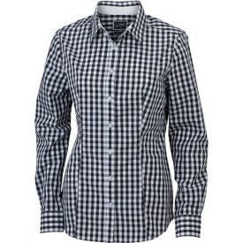 James & Nicholson Poplin Check Blouse longsleeve