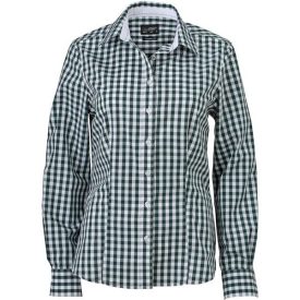 James & Nicholson Poplin Check Blouse longsleeve