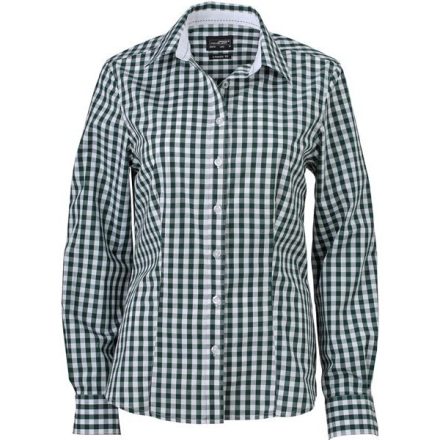 James & Nicholson Poplin Check Blouse longsleeve