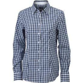 James & Nicholson Poplin Check Blouse longsleeve